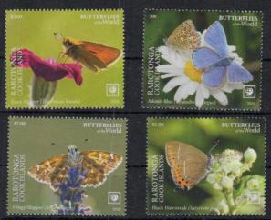 Rarotonga Island - 2020 Insects, Butterflies of The World, 4v MNH Complete Set