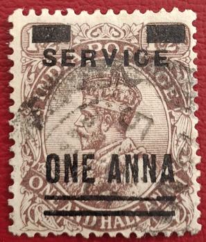 India (British) George V- 1 Anna Overprint, Used