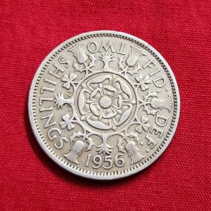 UK 2 Shillings - Elizabeth II 1956 - Copper-Nickel Coin - Dia 28.5 mm