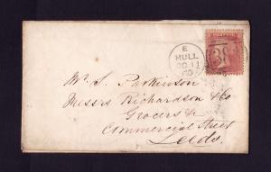 GB 1960 Envelope Queen Victoria Red Penny with Black Clear Cancellation