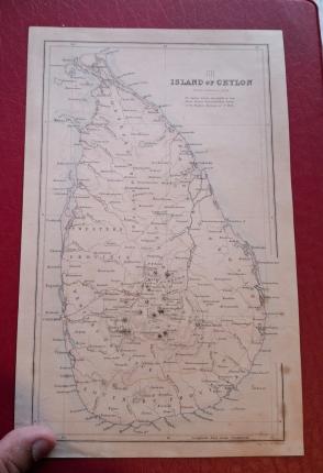 Vintage Map: Ceylon C 1850