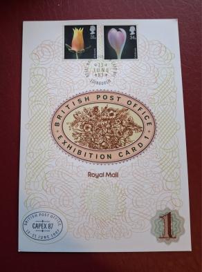 British Po Exhibition Card 1, Capex 87, Serial No 1807