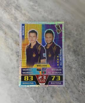 Shakib Al Hasan & Morne Morkel Topps Cricket Attax 2011 Silver Trading Card