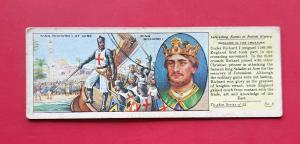 Advertisement Info Cards : British History - England in The Crusades - King Richard I - 1930s Typoo Tea Card - Size 10x3.5 cm