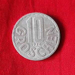 Austria 10 Groschen 1974 - Aluminium Coin - Dia 19.8 mm