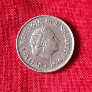 Netherlands 25 Cents - Juliana 1976 - Nickel Coin - Dia 19 mm