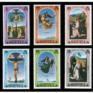 Anguilla 1974 - Easter, Crucifixion by Raphael - Set of 6v - Scott 187-92 - MNH