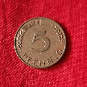 Germany 5 Pfennigs 1967 - Brass Clad Steel Coin - Dia 18.5 mm