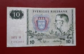 Sweden 10 Kronor 1972 VF Condition