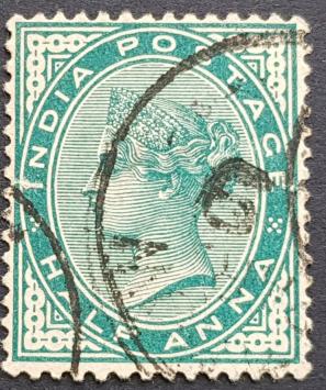 India (British) Qv - Half Anna, Used