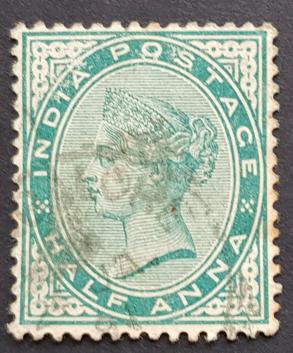 India (British) Qv - Half Anna, Used