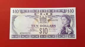 Fiji 10 Dollars 1974 XF Condition
