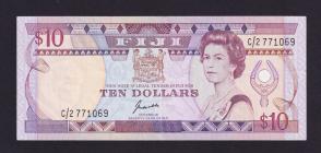 Fiji 10 Dollars XF Condition 1989 - P92