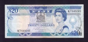 Fiji 20 Dollars VF/XF Condition 1988 - P88