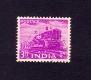 India 1955 Tractor Stamps, Used