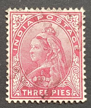 India (British) Qv-3 Pies, Used