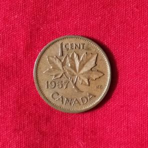 Canada 1 Cent 1957 - Bronze Coin - Dia 19.05 mm