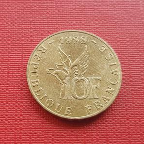 France 10 Francs Roland Garros 1988 - Copper-Aluminium-Nickel Coin - Dia 26 mm