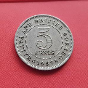Malaya and British Borneo 5 Cents - Qe2, 1957