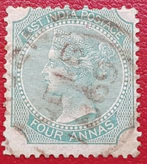 East India (Crown Colony 1858-78) Qv -4 Annas, Used