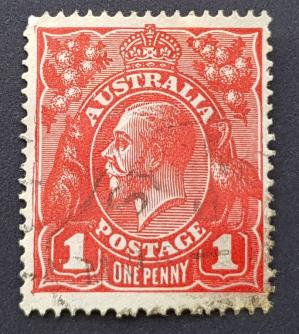 Australia King George V 1 Penny Used Stamps