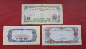 Vietnam (South) 1968 Unissued. Complete Set of All 3 Denominations, 10, 20 &50 Xu, Mixed Condition (Vf- Aunc)