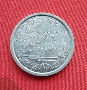 French Ocenia 2 Francs1949 Aluminium