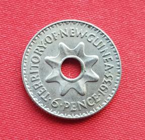 New Guinea 6 Pence- George Vl 1943