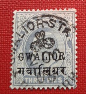 India (British) State- Gwalior Edward -Vll 3 Pies Used