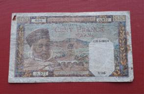 Algeria 100 Francs 1942 Fine Condition