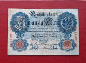 Germany 20 Marks 1914 Fine Condition
