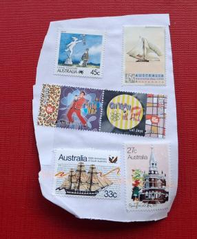 on Paper Stamp Australia Mixed Theme