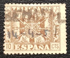 Revenue: Spain Telegraph 10 Cts, Used