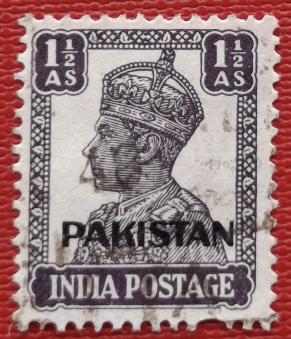 Pakistan George VI 1&1/2 Annas Overprint, Used