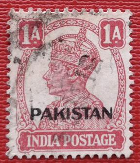 Pakistan George VI 1 Anna Overprint, Used