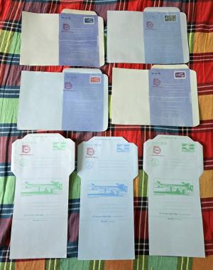 Bangladesh 2001 Complete Set of Overprinted Aerogramme 7 Different on Philatelic Exhibition Organized by BNPA