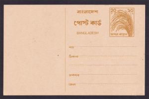 Bangladesh 20p Rice Plant Post Card Unused