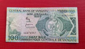 Vanuatu 100 Vatu 1982 P# 1 First Prefix Aa EF