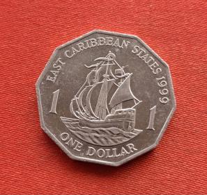East Caribbean States 1 Dollar -Q E Il 1999