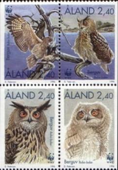 Aland - 1996 WWF Birds - Owls, 4v MNH Complete Set