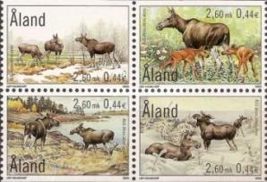 Aland - ২০০০ Aaland Wildlife - The Moose, ৪v MNH সম্পূর্ণ Set