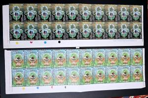 Bangladesh 2003 National Tree Plantation 2 Blocks of 20 Stamps with Color Guide MNH