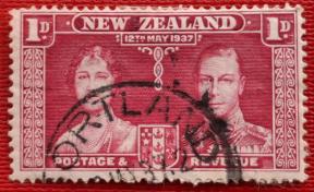 New Zealand Coronation 1 Penny Used