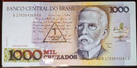 Brazil (1988) 1, 000 Cruzados Banknote, UNC