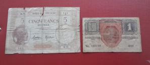French New Caledonia and Austria Banknotes, Circulated Poor Condition