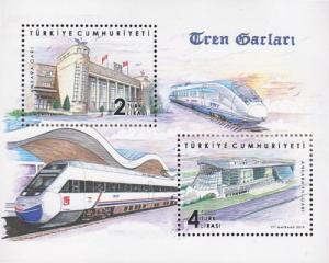 Turkey - 2019 Train Stations, MNH Souvenir Sheet