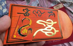 Singapore Mini Size Money Gift Envelope Year of Snake - Gold Foil