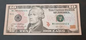 Us 10 Dollar VF/XF Condition Banknote