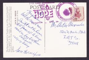 USA The Kansas Capitol in Topeka Picture Post Card Inland Used with Lions International Slogan Cancellation