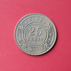 Belize 25 Cents - Elizabeth II 2007 - Copper-Nickel Coin - Dia 23.6 mm
